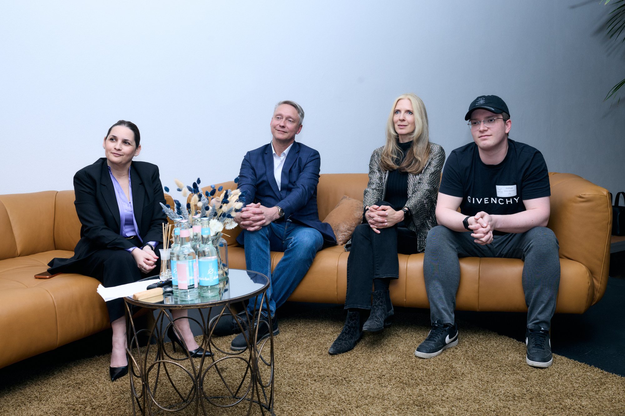 The mentors of the Startup Mentor Stage on the sofa