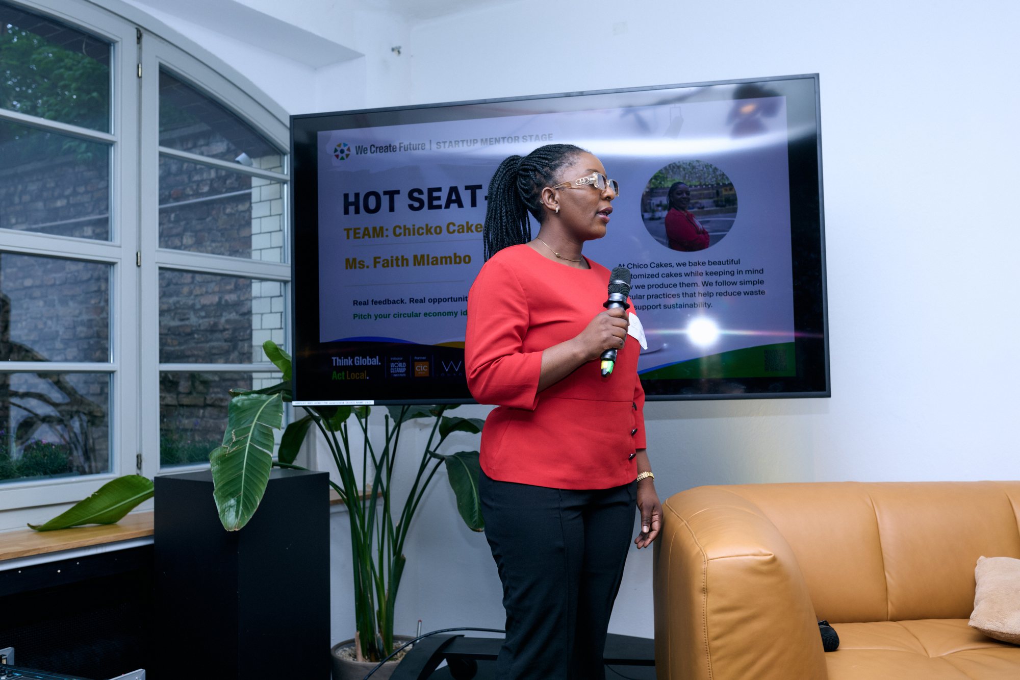 Faith Mlambo of Chicko Cakes pitching in the Hot Seat