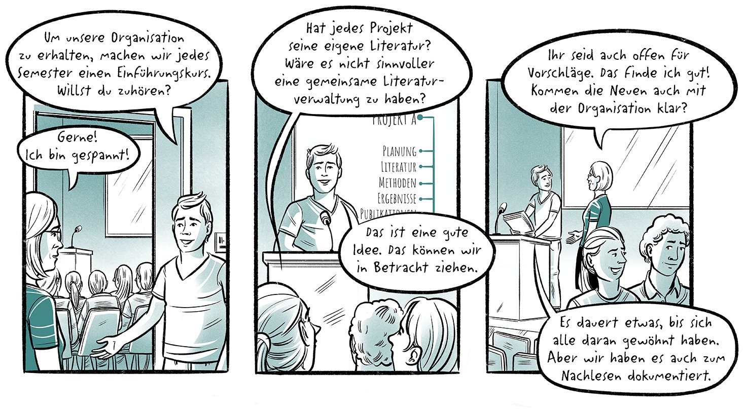 Comic strip on the 5S step Sustain